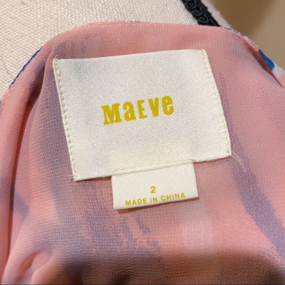 Maeve Anthropologie Pink Blue Painted Blouse - Picture 7 of 7